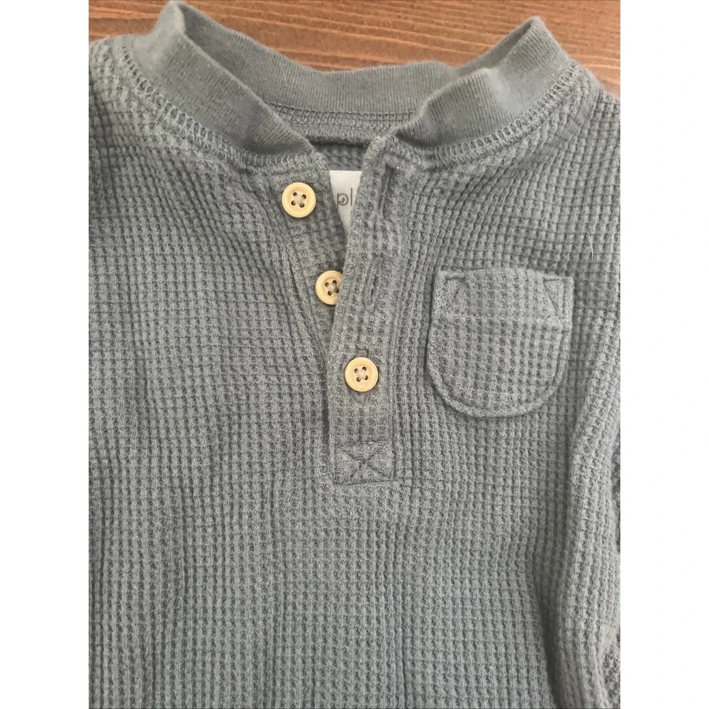 LITTLE PLANET BY CARTERS‎ 9M Waffle Long Sleeve Pant Set
